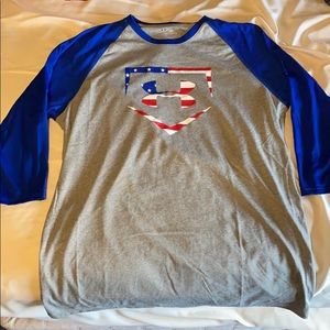 Under Armour baseball 3/4 sleeve USA shirt